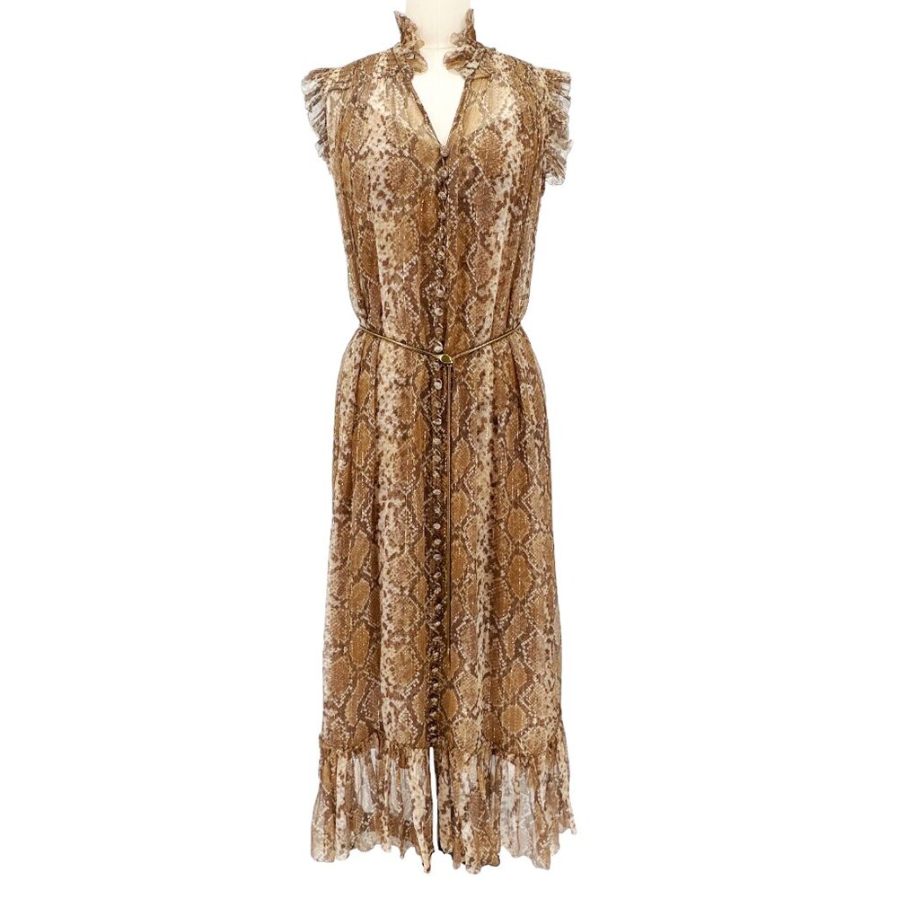ZIMMERMANN Snake Print Midi Dress 0